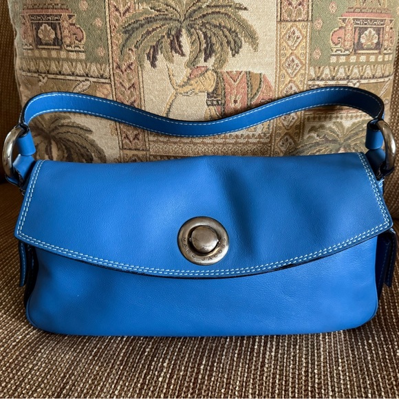 ✅Mark Jacob - Vintage Blue Leather Shoulder Bag!